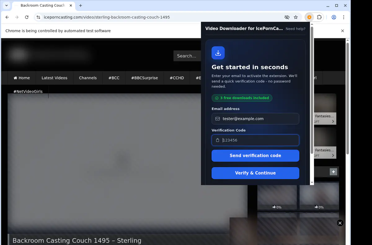 Iceporncasting Video Downloader browser extension screenshot 4