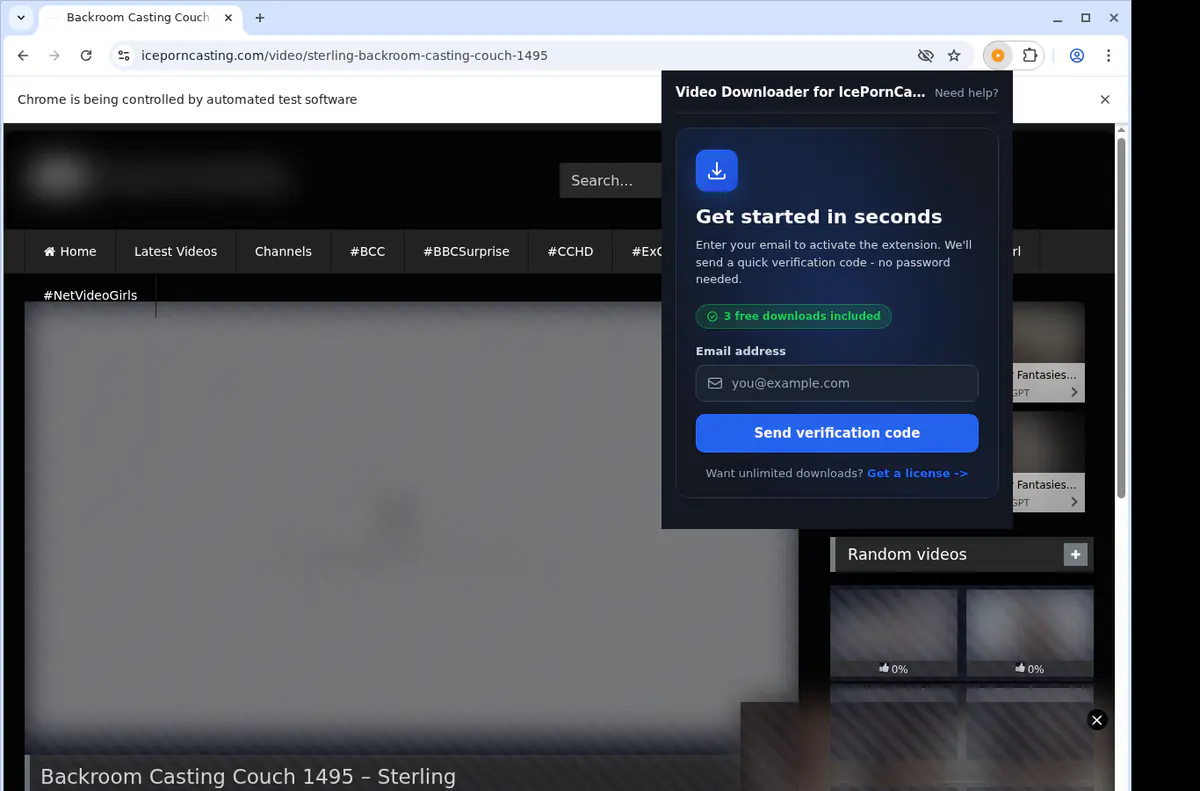 Iceporncasting Video Downloader browser extension screenshot 5